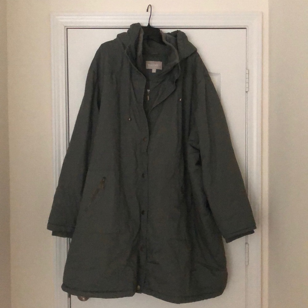 🤑MAKE ME AN OFFER!!! Twill Hooded Stadium Jacket